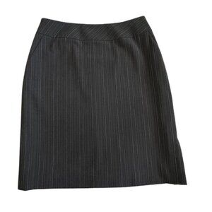 Caslon Women's 6P Charcoal/Gray Strips Fully Lined Straight/Pencil Short Skirt